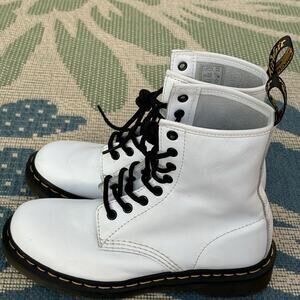 Doc Martens womens boots 7 white jadon leather combat high tops platform